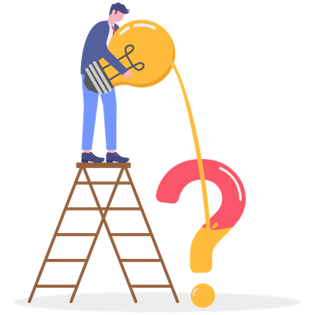 Un hombre de negocios resuelve las consultas de los clientes  Ilustración