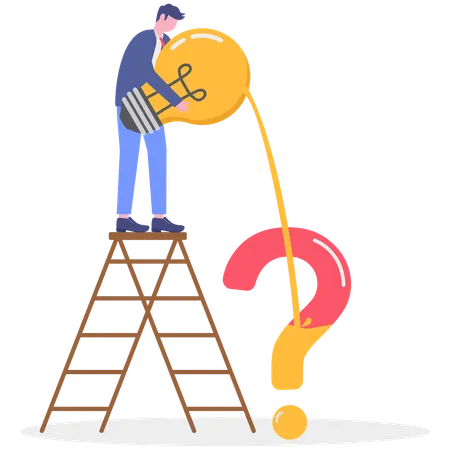 Un hombre de negocios resuelve las consultas de los clientes  Ilustración