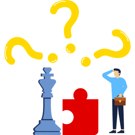 Un hombre de negocios resuelve problemas de negocios  Ilustración