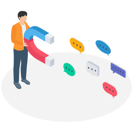 Empresário coletando requisitos do cliente  Ilustração