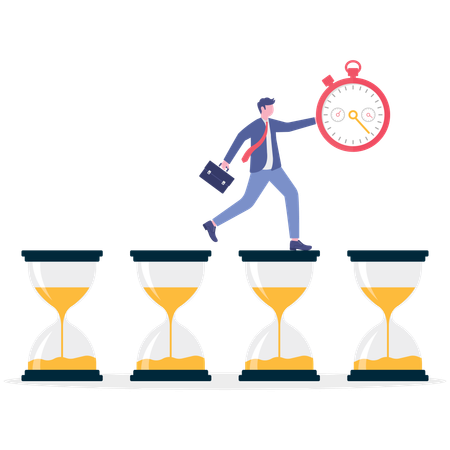 Empresário roubando tempo  Ilustração