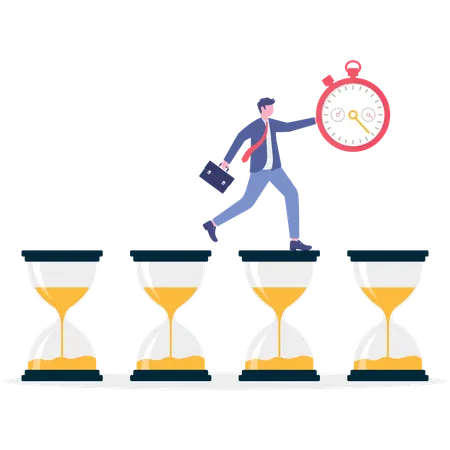 Empresário roubando tempo  Ilustração