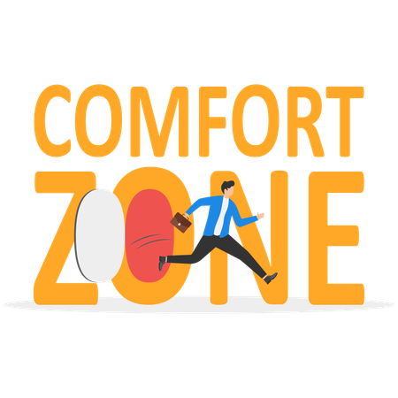 Empresário saindo da zona de conforto  Ilustração
