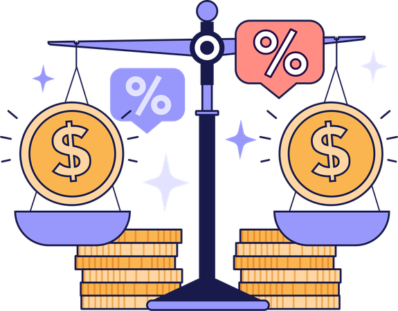 Empresário equilibra receitas e despesas  Ilustração