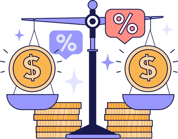 Empresário equilibra receitas e despesas  Ilustração