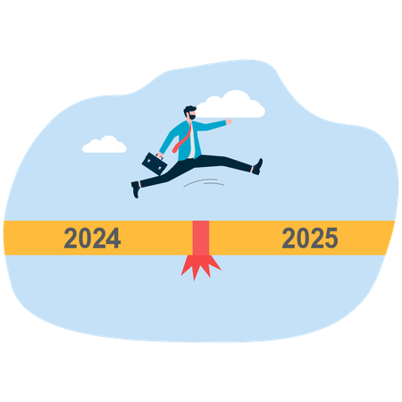 Empresario salta del año 2024 al 2025  Ilustración