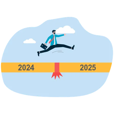 Empresario salta del año 2024 al 2025  Ilustración