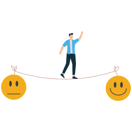 Empresario sintiéndose aliviado y optimista  Ilustración