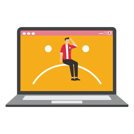 Empresário sofre com falha de software  Ilustração