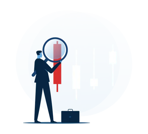 El hombre de negocios resuelve los problemas comerciales de la empresa  Ilustración