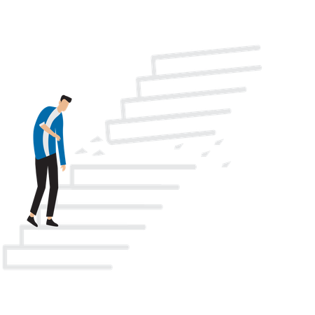 Hombre de negocios subiendo escaleras  Ilustración