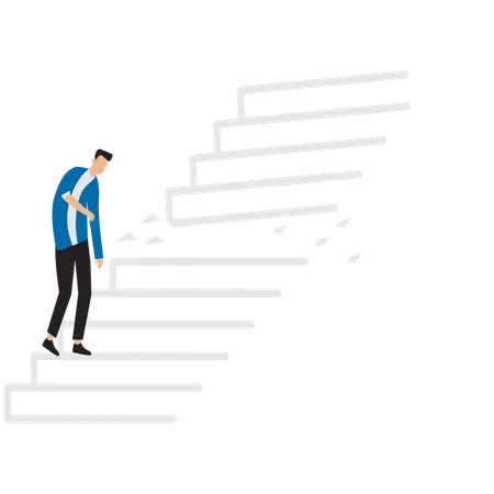 Hombre de negocios subiendo escaleras  Ilustración