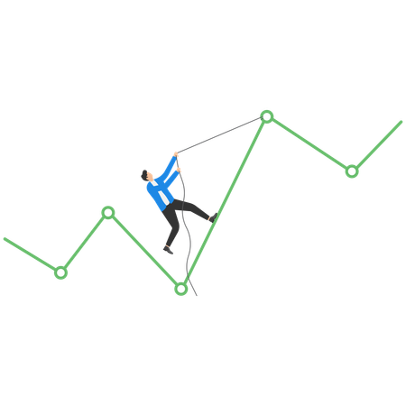 Gráfico de ascenso del hombre de negocios  Ilustración