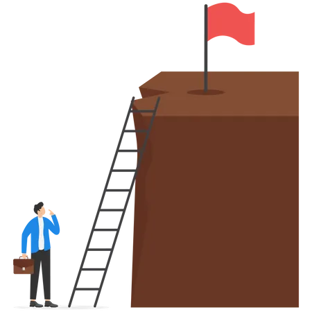 Empresário subindo escadas em direção ao sucesso  Ilustração
