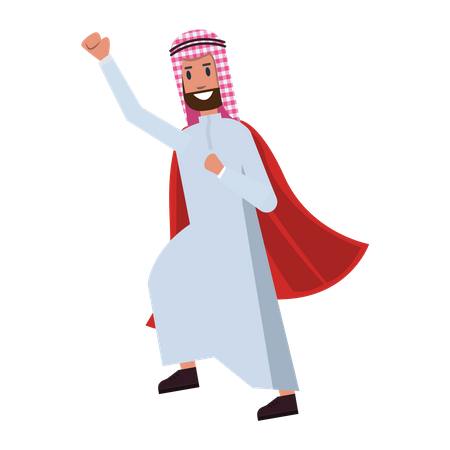 Empresario súper árabe  Ilustración