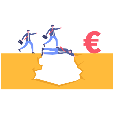 Empresario cerrando brechas  Ilustración