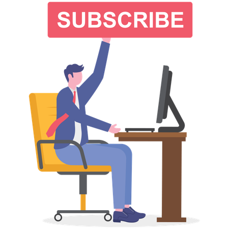 El empresario se suscribe al correo comercial  Illustration