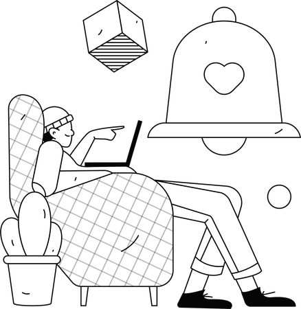 Telefone de empresário tocando devido a notificação de mensagem  Ilustração