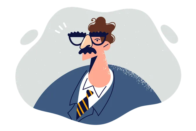 Empresário tem bigode  Ilustração