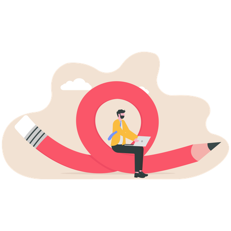 Empresário tem espaço de trabalho flexível  Ilustração