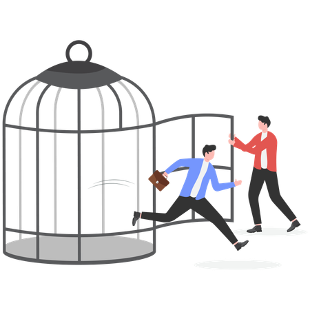 Empresário tendo liberdade empresarial  Illustration