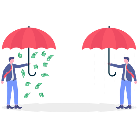 Empresário com seguro financeiro  Ilustração