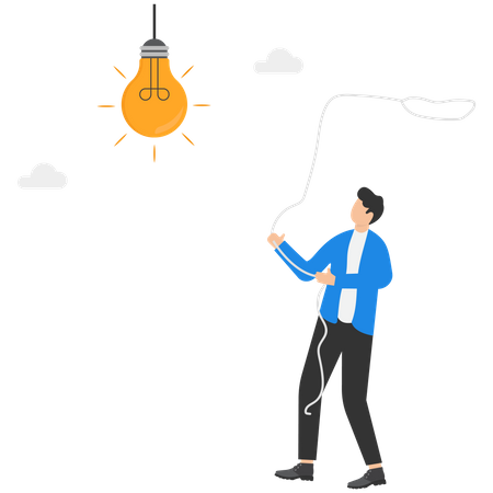 Empresário tenta pegar a ideia  Ilustração