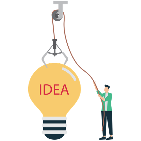 Empresário tentando uma nova ideia de negócio ousada  Ilustração