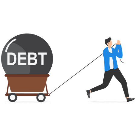 Empresario sacando una enorme deuda  Ilustración