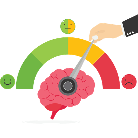 Empresario tire de la flecha en el cerebro  Ilustración