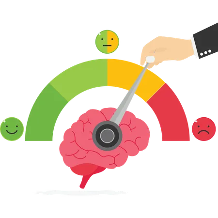 Empresario tire de la flecha en el cerebro  Ilustración