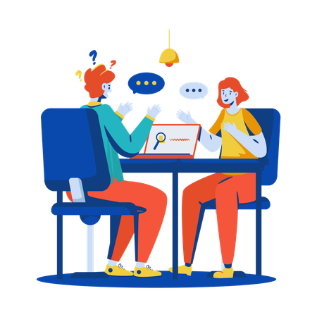 Empresario tomando entrevista de trabajo  Illustration