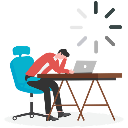 Hombre de negocios tomando una siesta en el sofá con una carga en la cabeza  Ilustración