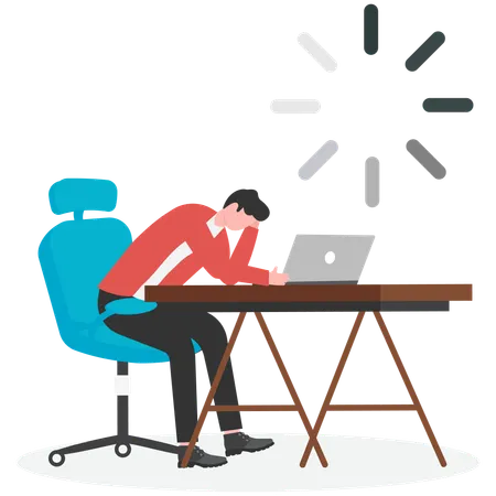 Hombre de negocios tomando una siesta en el sofá con una carga en la cabeza  Ilustración