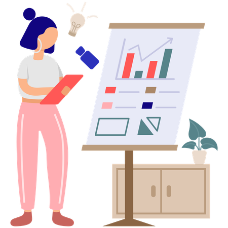 Hombre de negocios trabajando en el análisis de datos empresariales  Ilustración