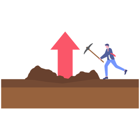 Empresario trabajando en el crecimiento empresarial  Ilustración