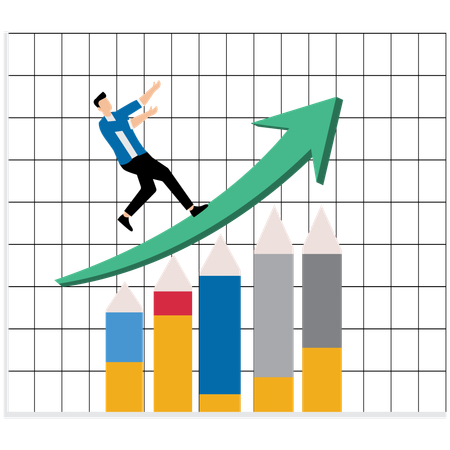 Hombre de negocios trabajando en el desarrollo de negocios  Ilustración