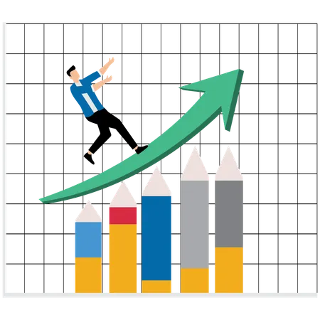 Hombre de negocios trabajando en el desarrollo de negocios  Ilustración