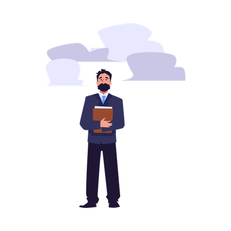 Empresario trabajando en gestión de riesgos  Illustration