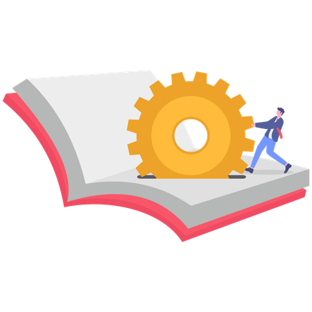 Hombre de negocios trabajando en la industria  Ilustración