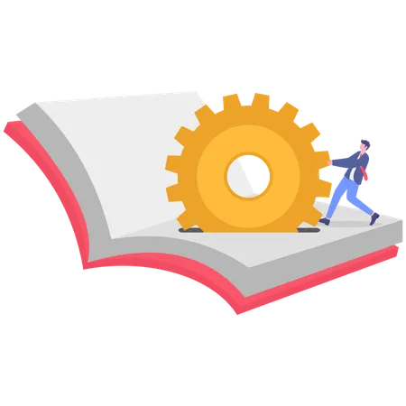 Hombre de negocios trabajando en la industria  Ilustración