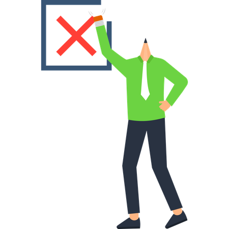 Hombre de negocios trabajando en la toma de decisiones empresariales  Ilustración