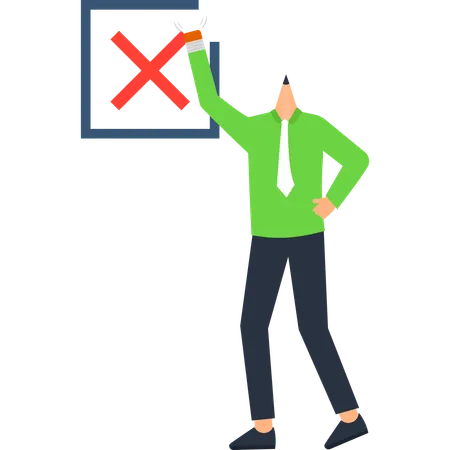 Hombre de negocios trabajando en la toma de decisiones empresariales  Ilustración