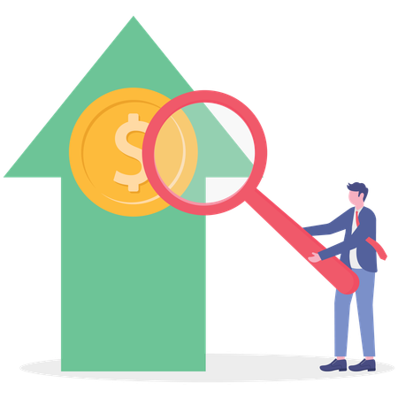 Hombre de negocios trabajando en planificación financiera  Ilustración
