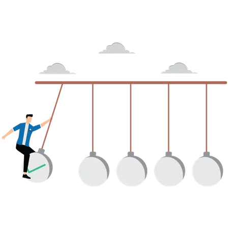 Hombre de negocios trabajando en la casilla de verificación de negocios  Ilustración