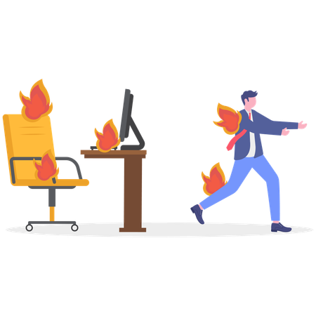 Hombre de negocios trabajando en fecha límite comercial  Ilustración