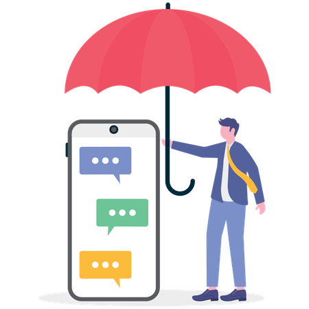 Hombre de negocios trabajando en una conversación de negocios  Ilustración