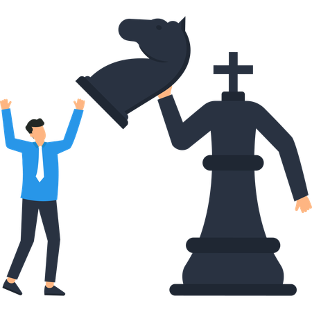 Empresario trabajando en estrategia empresarial  Ilustración
