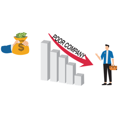 Hombre de negocios trabajando en la fusión de empresas  Ilustración