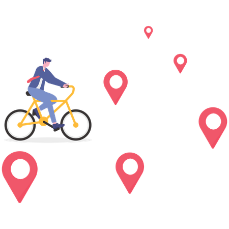 Hombre de negocios trabajando en una hoja de ruta empresarial  Ilustración